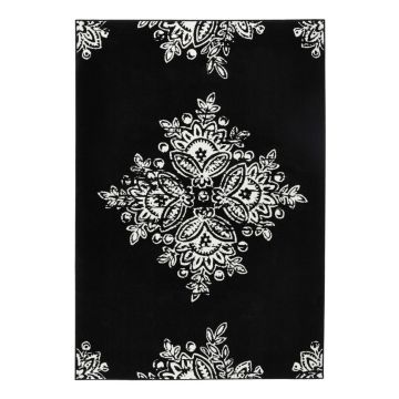 Covor Hanse Home Gloria Blossom, 120x170 cm, negru-alb