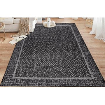 Covor, 01275B, 80x150 cm, Polipropilena, Gri/Antracit Covor, 01275B, 80x150 cm, Polipropilena, Gri/Antracit