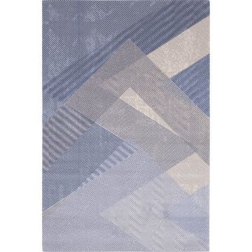 Covor albastru deschis din lână 133x180 cm Mesh – Agnella