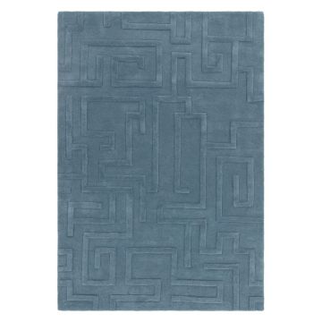 Covor albastru din lână 120x170 cm Maze – Asiatic Carpets
