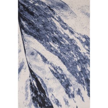 Covor albastru din lână 133x180 cm Albo – Agnella