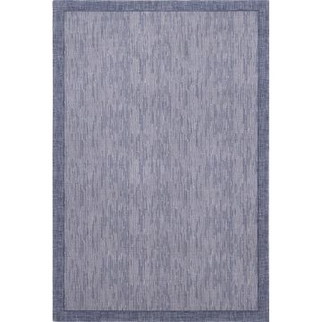 Covor albastru închis din lână 133x180 cm Linea – Agnella