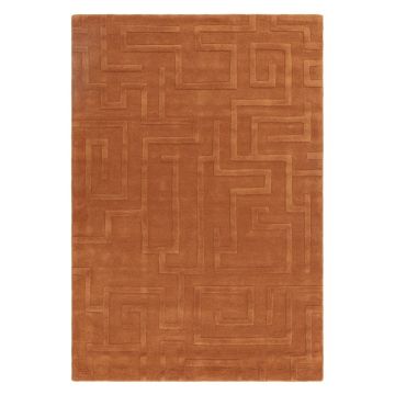 Covor cărămiziu din lână 120x170 cm Maze – Asiatic Carpets