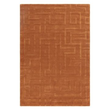 Covor cărămiziu din lână 160x230 cm Maze – Asiatic Carpets ieftin