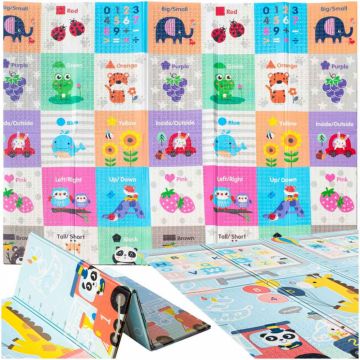 Covor educational din spuma XPE pliabil cu doua fete 180x200 Giraffe Pictures