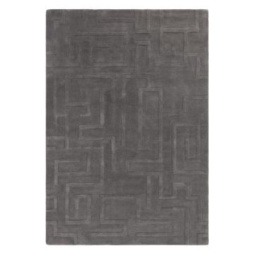 Covor gri antracit din lână 160x230 cm Maze – Asiatic Carpets