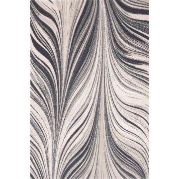 Covor gri/crem din lână 133x180 cm Zebre – Agnella