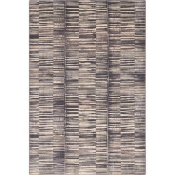 Covor gri din lână 160x240 cm Grids – Agnella