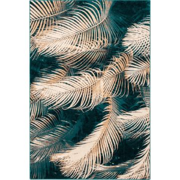 Covor în culoarea petrolului din lână 133x180 cm Areca – Agnella la reducere