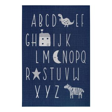 Covor pentru copii Ragami Letters, 80x150 cm, albastru