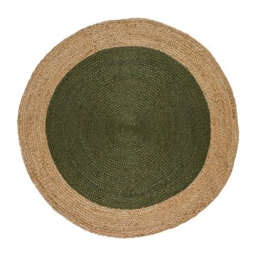 Covor verde-natural rotund ø 120 cm Mahon – Universal ieftin