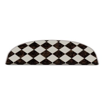 Covorașe pentru scări negre-albe 16 buc. 20x65 cm Chess Board – Vitaus