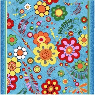 Traversa Print 1177/51, albastru, 1 m