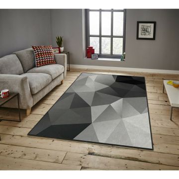 Covor Aruba 1091, 120x180 cm, Negru, Gri la reducere