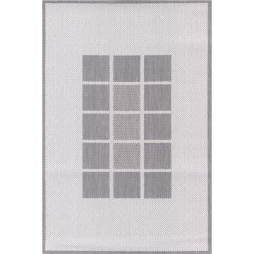 Covor modern Tarkett Adria 09GSG, polipropilena, model geometric gri, 120 x 170 cm