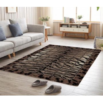 Covor pentru living, model Animal Print Black