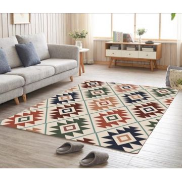 Covor pentru living, model romburi colorate