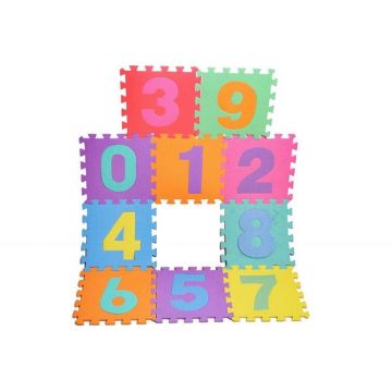 Covor puzzle din spuma 10 piese Cifre 29x29 cm