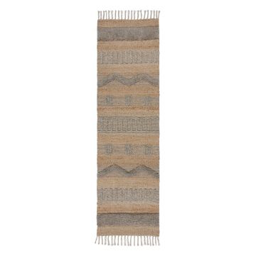Covor tip traversă gri deschis/în culoare naturală 60x230 cm Medina – Flair Rugs