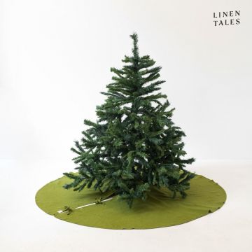 Covor verde rotund sub pomul de Crăciun ø 125 cm - Linen Tales ieftin