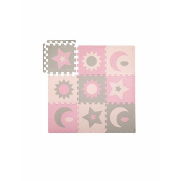 Covoras de joaca puzzle Momi Nebe 93 x 93 cm Pink