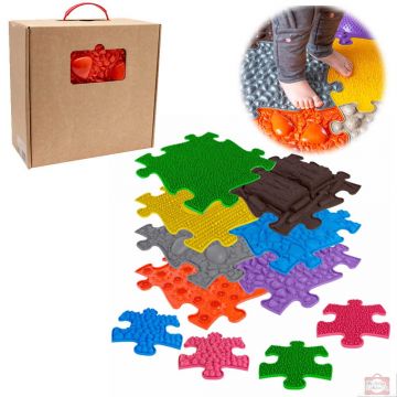 Covoras ortopedic senzorial puzzle set mediu 2A