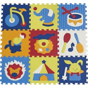 Covoras Puzzle Circul Minunat 92x92 cm Babygreat