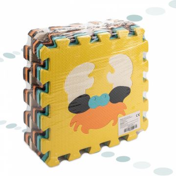 Covoras puzzle din spuma 9 piese in husa cu fermoar Cute Animals