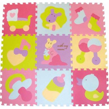 Covoras Puzzle Micul Cangur 92x92 cm Babygreat