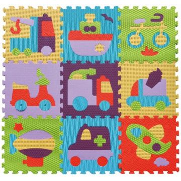 Covoras Puzzle Transport 92x92 cm Babygreat