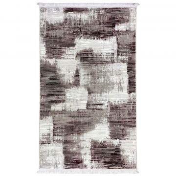 100x200 cm Covor living/dormitor, 70% Polyester și 30% Bumbac, Design Modern, Mov, Densitate 2800 gr/m2