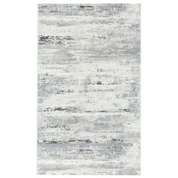 100x200 cm Covor premium Lines, 70% Polyester și 30% Polipropilenă, Design Modern, Gri, Densitate 2500 gr/m2