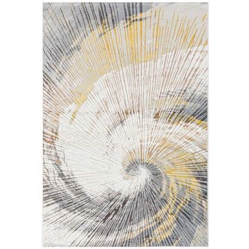 250x350 cm Covor premium, 70% Polyester și 30% Polipropilenă, Design Modern, Mustar, Densitate 2300 gr/m2