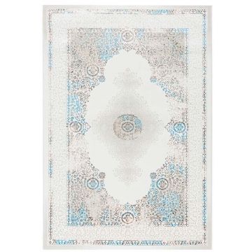 60x100 cm Covor premium, 70% Polyester și 30% Polipropilenă, Design Clasic, Turcoaz, Densitate 2300 gr/m2
