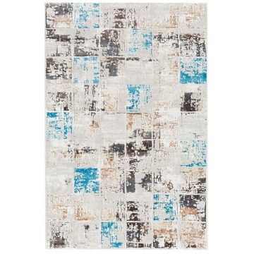 60x100 cm Covor premium, 70% Polyester și 30% Polipropilenă, Design Modern, Turcoaz, Densitate 2300 gr/m2