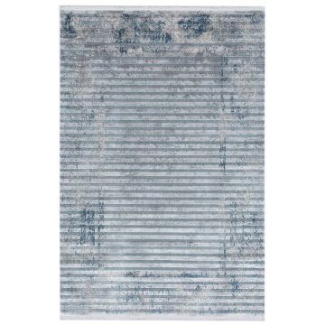 80x150 cm Covor Luxury Roma, 70% Acryl și 30% Vascoza, Design Modern, Albastru/Gri, Densitate 2800 gr/m2, ROXR03A1006