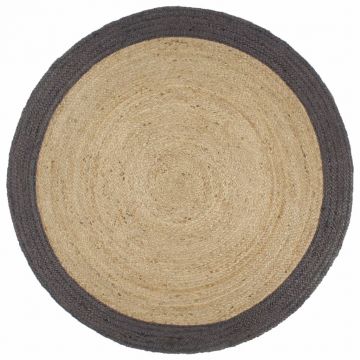 Covor manual cu margine gri