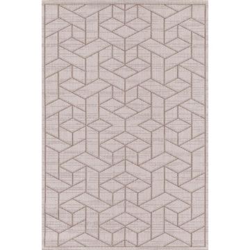 Covor modern Tarkett Adria, polipropilena, model geometric bej, 80 x 150 cm