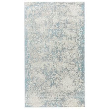 100x200 cm Covor premium Hatay, 70% Polyester și 30% Polipropilenă , Design Modern, Albastru/Gri, Fir 10mm