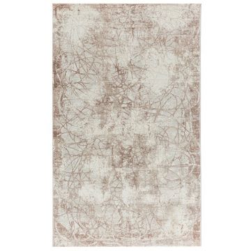 100x200 cm Covor premium Hatay, 70% Polyester și 30% Polipropilenă , Design Modern, Bej/Crem, Fir 10mm