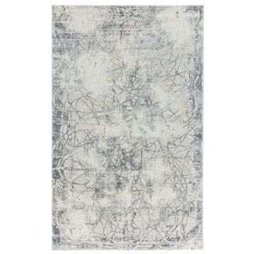 100x200 cm Covor premium Hatay, 70% Polyester și 30% Polipropilenă , Design Modern, Gri, Fir 10mm