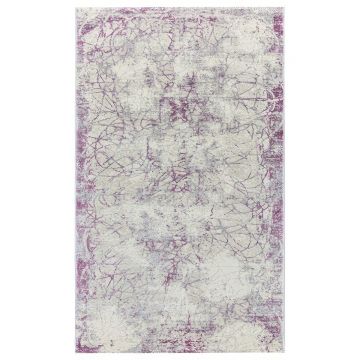 200x300 cm Covor premium Hatay, 70% Polyester și 30% Polipropilenă , Design Modern, Mov/Gri, Fir 10mm