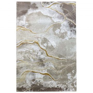 60x100 cm Covor Storm, Design Modern, Bej/Galben Mustar, Densitate 2500 gr/m2, EFH7801031