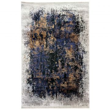 80x150 cm Covor Iconic, 55% Vascoza si 45% Acryl, Design Modern, Negru/Auriu, Densitate 2800 gr/m2