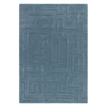 Covor albastru din lână 200x290 cm Maze – Asiatic Carpets