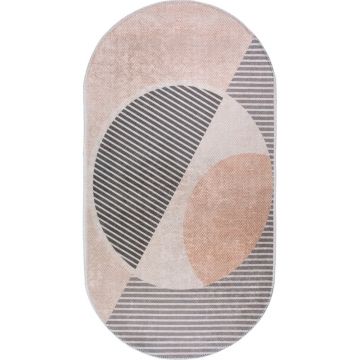 Covor roz deschis/crem lavabil 60x100 cm Oval – Vitaus