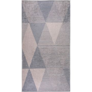 Covor tip traversă gri/bej lavabil 80x200 cm – Vitaus
