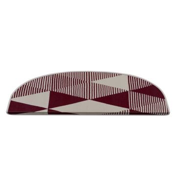 Covorașe pentru scări burgundy/albe 16 buc. 20x65 cm Triangles – Vitaus