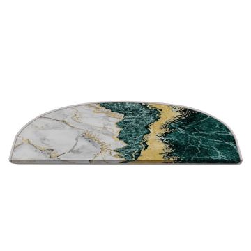 Covorașe pentru scări în culoarea petrolului-crem 16 buc. 20x65 cm Golden Marble – Vitaus