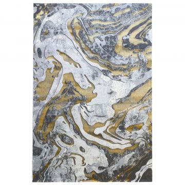 100x200 cm Covor Rock, Design Modern, Gri/Galben Mustar, Densitate 2500 gr/m2, EFG62621029 ieftin